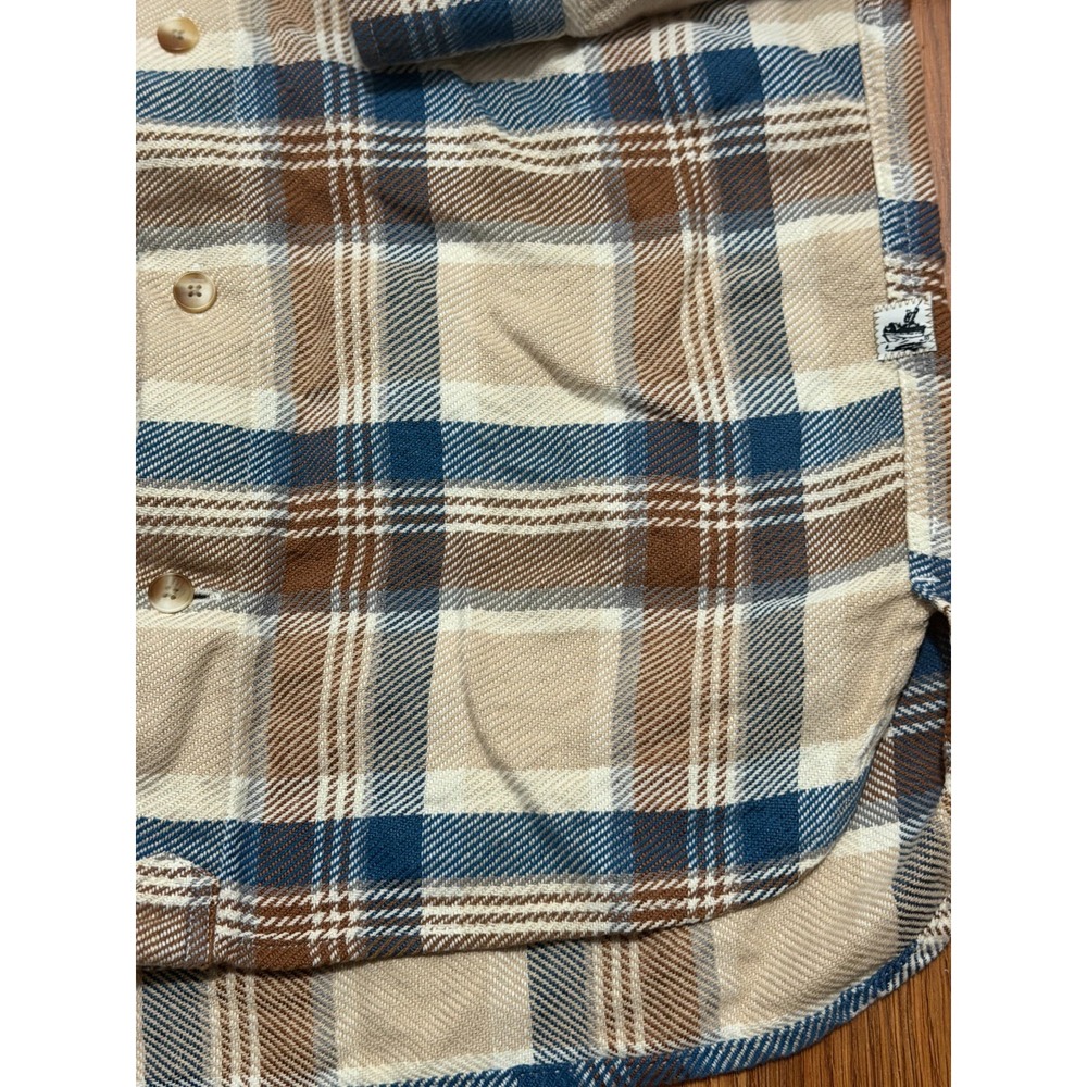 Atlantic Rancher Shirt Mens Medium Plaid Linen Blend Workwear Button Front - Picture 7 of 13